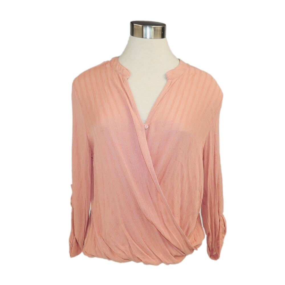 🌶️ Love Tree Apricot Twist Front Blouse Large